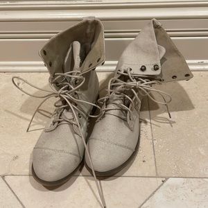 White Combat Boots